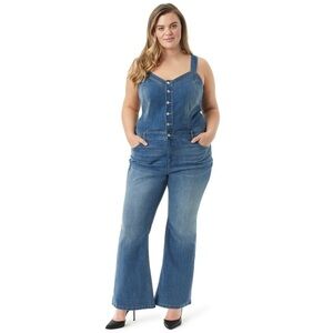 NWT • Jessica Simpson • Women's 26W Plus Sweetheart Jumpsuit • Dark Wash • 😍